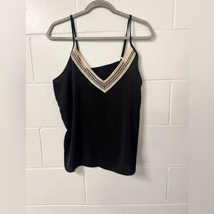 Black detailed neck cami/tank